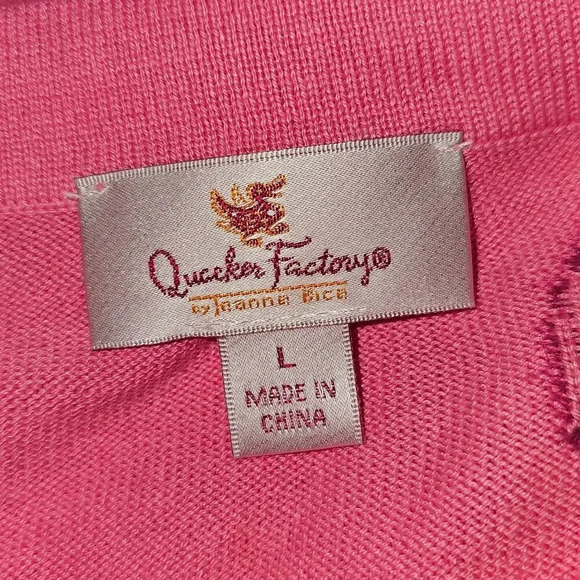 Quacker Factory Womens Pink‎ Heart Pullover Sweater Large - Picture 3 of 5